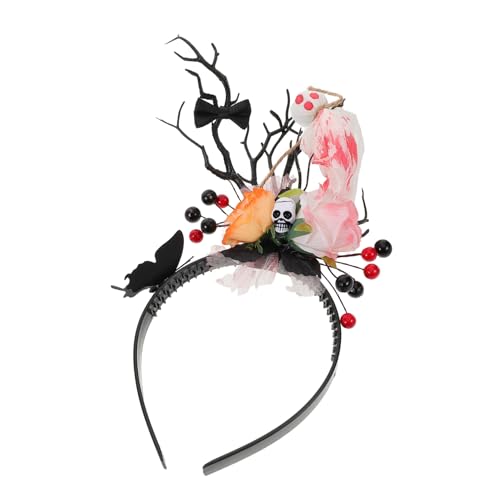 MOTHNUR Halloween Haarreif mit Schädel Hirschgeweih und Schmetterling Leichter Bequemer Kopfschmuck für Gruselige Kostümpartys Vielseitig Einsetzbar für Cosplay und Festdekoration von MOTHNUR
