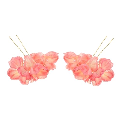 MOTHNUR Hanfu Blumen Haarnadeln Vintage Stil Retro Perlen Haarschmuck für Damen und Braut Seide Floral Design Haarspangen Vielseitige Klassische Haarstäbchen für Traditionelle Anlässe von MOTHNUR