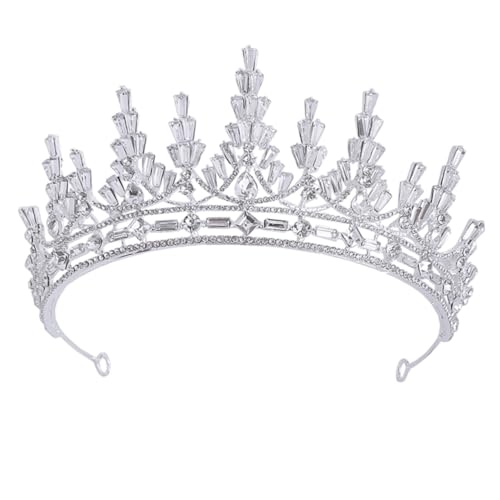 MOTHNUR Hochzeitskrone Braut Haarschmuck mit Funkelnden Strasssteinen Silbernes Tiara Stirnband für Damen und Teenager Langlebiges Accessoire für Hochzeit Party Fotoshootings von MOTHNUR