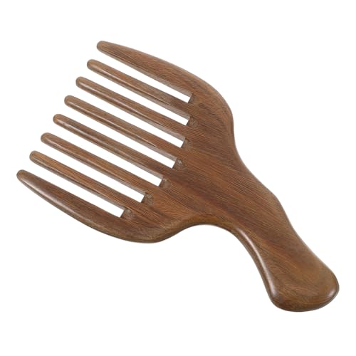 MOTHNUR Holz Breitzinkiger Kamm für Lockiges Haar Leichtes Styling Entwirrt Sanft und Massiert die Kopfhaut Kompakt und Tragbar für Herren und Reisen von MOTHNUR