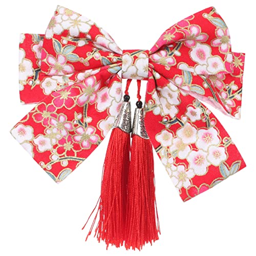MOTHNUR Japanische Haarklammer Schleife mit Quaste Großer Bowknot Haarclip für Damen und Mädchen Eleganter Haarschmuck Passend zu Kimono Yukata und Traditionellen Outfits Leicht und von MOTHNUR