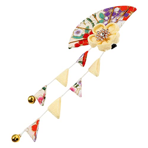 MOTHNUR Japanischer Kimono Haarclip Mit Quasten Elegante Haarklammer Für Frauen Handgemachte Haaraccessoires Für Hochzeiten Partys Und Kostüme Aus Strapazierfähigem Stoff Gelb von MOTHNUR