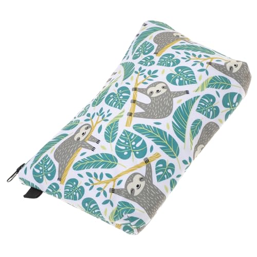 MOTHNUR Kleine Tragbare Kosmetiktasche mit Baumwollstoff Niedliches Faultier Motiv Dacron Material Platzsparend Multifunktionaler Kulturbeutel für Damen Reise und Alltag von MOTHNUR