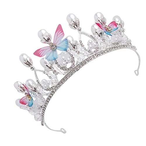 MOTHNUR Krone Haarreif Silber Prinzessin Schmetterling Stirnband Mädchen Haarschmuck für Geburtstagsfeier Party und Festliche Anlässe Komfortabel und Sicher zu Tragen von MOTHNUR