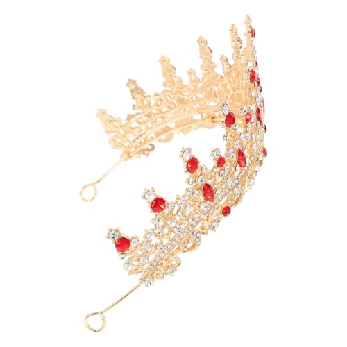 MOTHNUR Krone Haarschmuck Hochzeit Prinzessin Tiara Prinzessin Tiara Stirnband barocke Hochzeitstiara Geburtstagswettbewerb Hochzeitstiara aus Kristall Brautprinzessin Tiara Strass rot von MOTHNUR