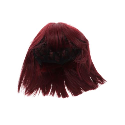MOTHNUR Kurzhaar Perücke Weinrot Damen Glattes Synthetisches Haar mit Mittelscheitel und Natürliche für Cosplay Fasching Halloween und Alltag Modischer Bob Stil von MOTHNUR