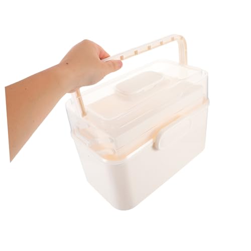 MOTHNUR Lagiger Tragbarer Aufbewahrungskoffer mit Griff Wasserdichtem Deckel und Abnehmbarem Einsatz Multifunktionaler Organizer für Medikamente Kosmetik Bastelbedarf und Reisebedarf von MOTHNUR