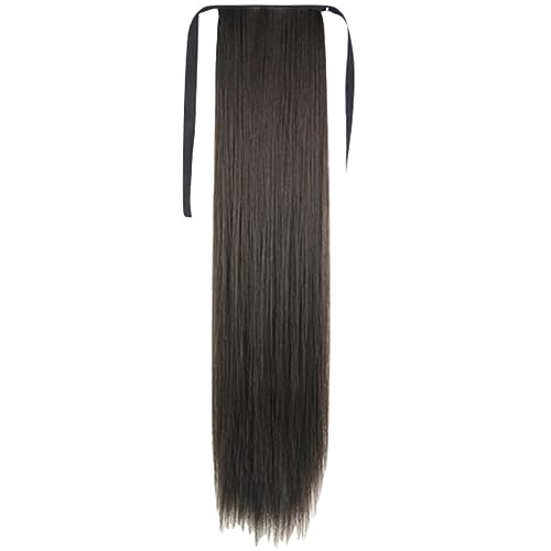 MOTHNUR Lange Gerade Pferdeschwanz Haarverlängerung aus Synthetischem Material für Damen Natürlichem Einfach zu Wickeln für Kostümpartys Cosplay von MOTHNUR
