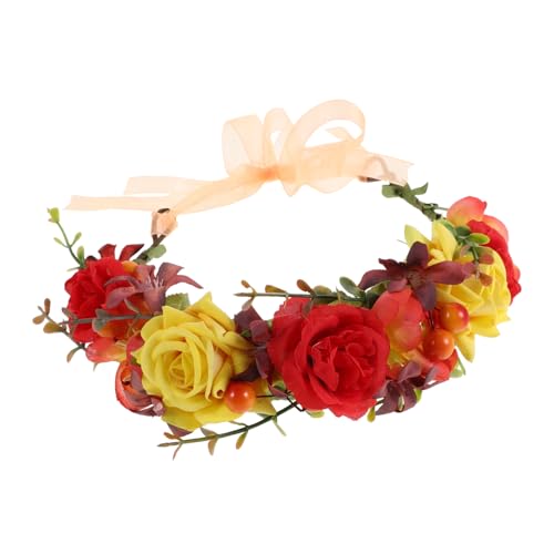 MOTHNUR Leichtes Komfortables Blüten haarreif Damen Braut Haarschmuck für Hochzeit Party Festival Cosplay Stirnband Herbst Blumenkranz Fotorequisite für Mädchen von MOTHNUR
