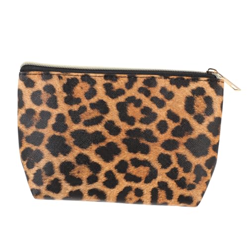 MOTHNUR Leopardenmuster Make Up Tasche Damen PU Kosmetiktasche Reise Kulturbeutel Große Kapazität Multifunktionale Schminktasche mit Reißverschluss für Kosmetik Schmuck Aufbewahrung von MOTHNUR