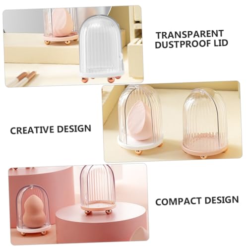 MOTHNUR Make up Schwamm Aufbewahrungsbox mit Ablauflöchern Transparenter Deckel Belüftet und Geruchsfrei Kompakt für Kosmetik Schwämme und Puderquasten Praktische Schmink Organizer Box von MOTHNUR
