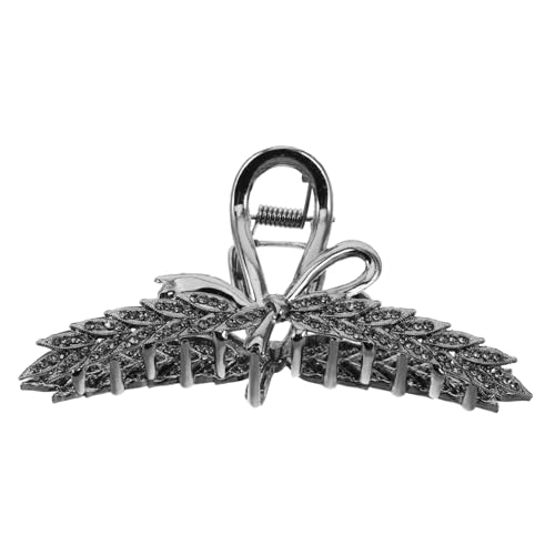 MOTHNUR Metallic Haarklammer mit Strass Weizenblatt Eleganter Haarschmuck Stabiler Einzigartige Haarkralle Rutschfeste Haarklammer für Damen Stilvoller Haarclip für Jeden Anlass von MOTHNUR