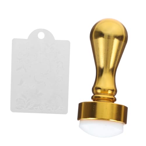 MOTHNUR Metallischer Silikon Nagelstempel Gold Nagelkunst Siegel Maniküre Druckwerkzeug DIY Nail Art Stempel für Anfänger und Profis von MOTHNUR