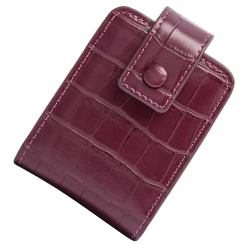 MOTHNUR Mini Lippenstift Etui mit Spiegel Tragbare Kleine Kosmetiktasche aus Leder Makeup Organizer für Damen für Reise Outdoor Büro und Alltag Passend für Handtasche Mysterious Weinrot von MOTHNUR