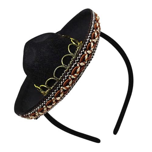 MOTHNUR Mini Sombrero Haarreif Mexikanische Kopfbedeckung Leichtes Partyaccessoire Karneval Fasching Kostüm für Erwachsene von MOTHNUR