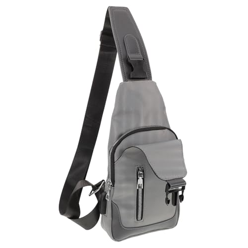 MOTHNUR Multifunktionale Sling Bag Herren mit USB ladeanschluss Verstellbar Reißverschlussgesichert Leichte Umhängetasche für Outdoor sport und Alltag Große Kapazität Graue Crossbody von MOTHNUR