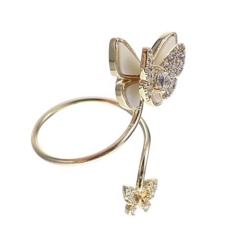 MOTHNUR Nail Art Ring Schmetterling Goldfarbig Fingerringschmuck Nagel Dekoration Damen Nail Charm Zubehör Langlebig und Einfach zu Verwenden von MOTHNUR