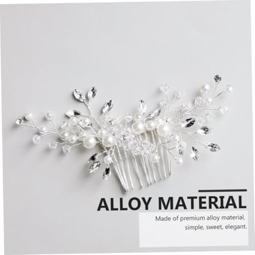 MOTHNUR Perlen haarkamm Brautschmuck Silberfarbenes Haarschmuck accessoire für Frauen Hochzeit Party und Besondere Anlässe Geeignet von MOTHNUR