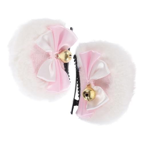 MOTHNUR Plüsch Haarnadel mit Doppelschleife Bärenohren Kuscheliger Cosplay Haarschmuck für Mädchen Strapazierfähiges Stoffmaterial Süßes Farbenfrohes Accessoire für Alltag und Party von MOTHNUR