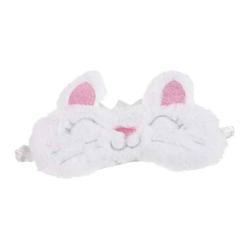 MOTHNUR Plüsch Schlafmaske mit Niedlichem Hasenmotiv Atmungsaktive Augenbinde für Mädchen und Frauen Elastisches Band Weiche Schlafmaske für Reisen Nickerchen und Störlichtfreies Schlafen von MOTHNUR