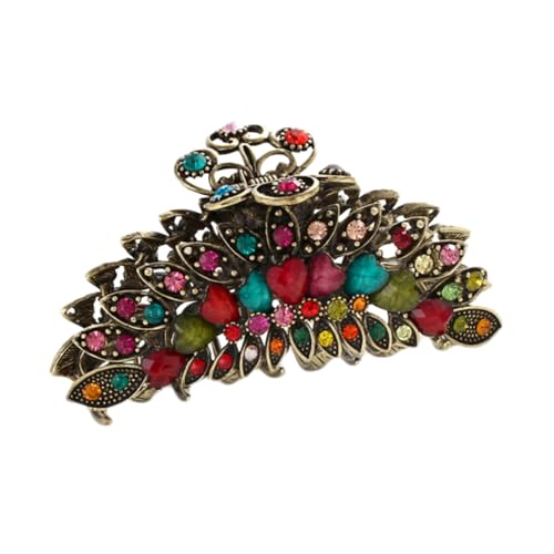 MOTHNUR Retro Haarklammer mit Strasssteinen Große Haarklammer für Damen für Dickeres Haar im Retro Stil Starker für Sommerfrisuren von MOTHNUR