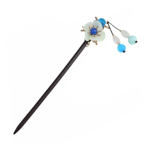 MOTHNUR Retro Haarschmuck Damen Holz Haarnadel mit Schmuckstein Vintage Haarstab für Lange Haare Chinesischer Stil Folk Custom Haaraccessoire Langlebig und Handgefertigt von MOTHNUR
