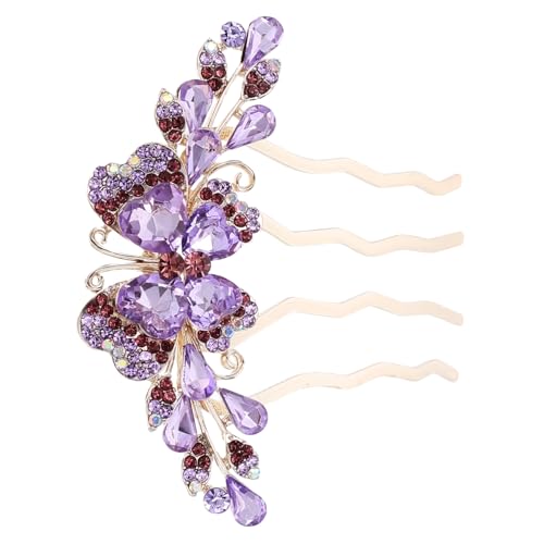MOTHNUR Rhinestone Haarkamm mit Zähnen Eleganter Strass Haarschmuck für Frauen Dutt Haarspange Seitlicher Haarkamm für Hochzeit Abend Geburtstag Vielseitiger Haarschmuck für Damen und von MOTHNUR