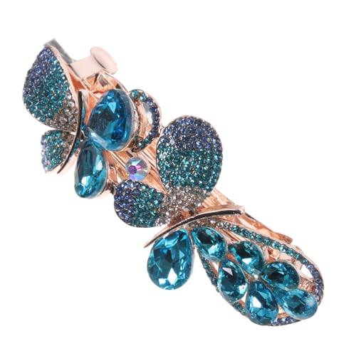 MOTHNUR Rhinestone Haarklammer Metall Haarschmuck mit Schleifen design Blaue Strass Haarspange für Hochzeit Braut Festliche Anlässe Damen Mädchen von MOTHNUR