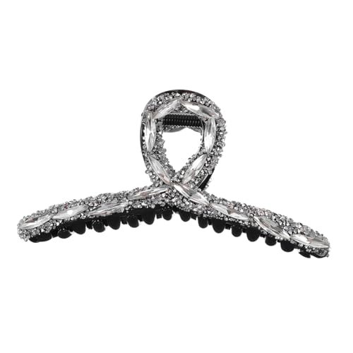 MOTHNUR Rhinestone Haarklammer Silber Haarklammer für Damen Haarspange mit Strass Schmuck zum Fixieren von Dickem und Langem Haar Alltag und Outdoor Geeignet von MOTHNUR