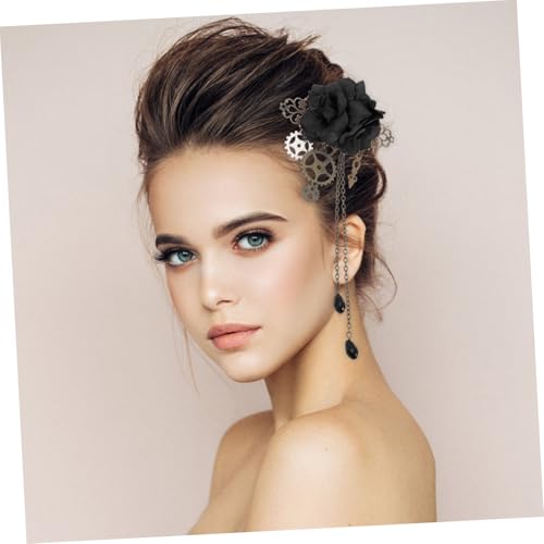 MOTHNUR Steampunk Gothic Haarklammer Mechanisches Rosen Design Lolita Haarschmuck Accessoire für Damen für Cosplay Party Hochzeit und Alltag von MOTHNUR