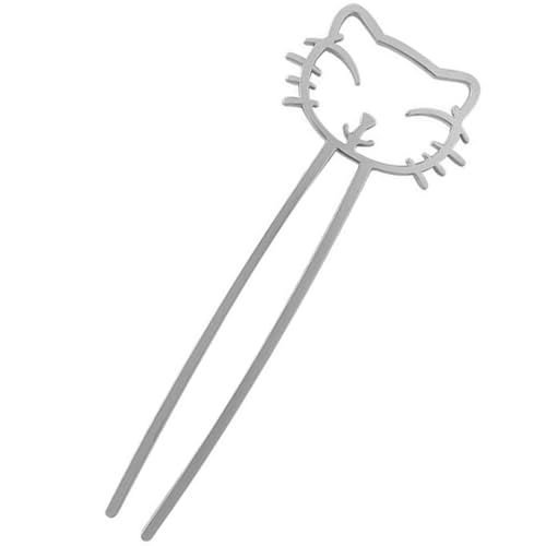 MOTHNUR Süße Haarnadel Für Frauen Metall Haarstab Katzenmuster Mädchen Haargabel von MOTHNUR