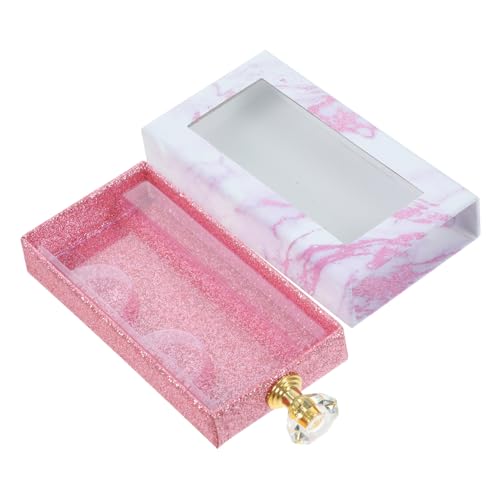 MOTHNUR Transparente Aufbewahrungsbox für Falsche Wimpern mit Klarem Sichtfenster Rechteckige Schubladenbox mit Griff Leichter Make up Organizer für Reise und Professionelle von MOTHNUR