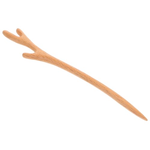 MOTHNUR Vintage Haarstab aus Holz mit Hirschgeweih Design Dekorativer Chinesischer Haarstab Stabile Haarnadel für Anspruchsvolle Duttfrisuren Stilvoller Haarschmuck für Frauen bei Festen von MOTHNUR