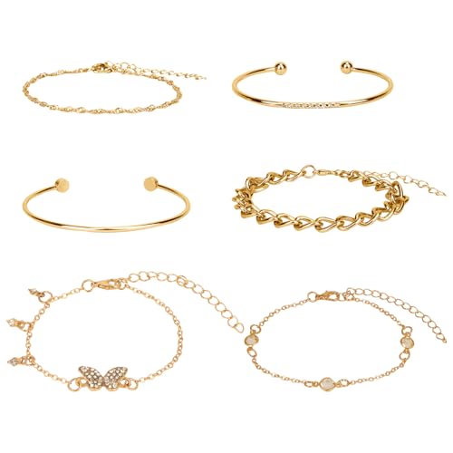 MOTIBACK 6-teiliges Set Damen Armbänder, Geschenk für Muttertag Hochzeit oder Valentinstag Trendiger Schmuck für besondere Anlässe von MOTIBACK