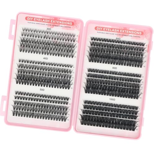 MOTIBACK 590 Stück 30-40-50-60-80-100D Curl Lash Extension Set 8-16mm Künstliche Wimpern für Wimpernverlängerung zu Hause DIY Wimpern Extensions für Anfänger Mädchen und Frauen von MOTIBACK