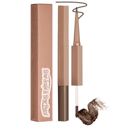 MOTIBACK Augenbrauenstift Professioneller Micro Brow Stift, Doppelseitig mit Mechanischem Stift zum Zeichnen, Formen und Definieren Perfekter Augenbrauen (Braun) von MOTIBACK