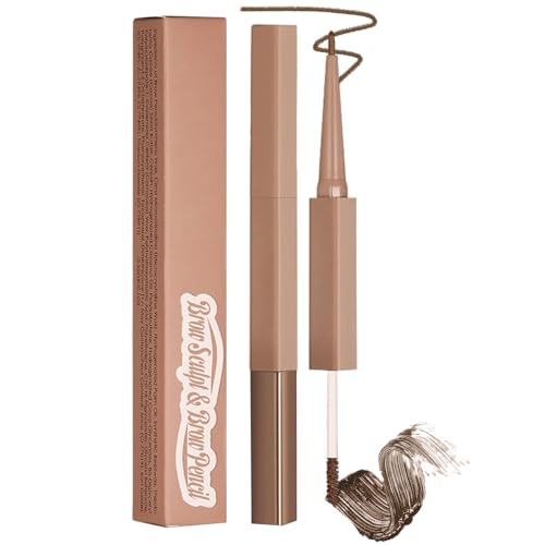 MOTIBACK Augenbrauenstift Professioneller Micro Brow Stift, Doppelseitig mit Mechanischem Stift zum Zeichnen, Formen und Definieren Perfekter Augenbrauen (Hellbraun) von MOTIBACK