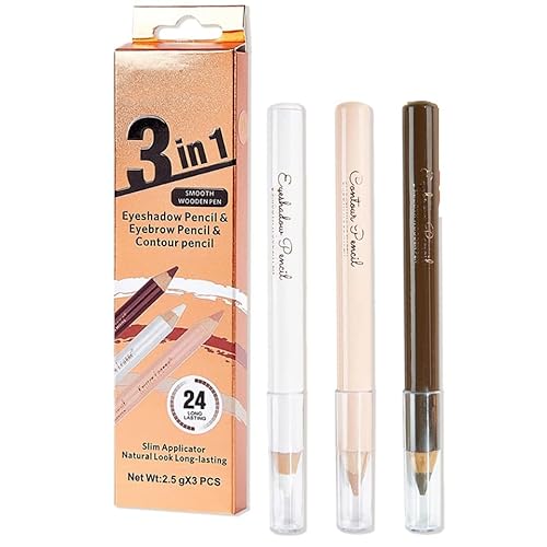 MOTIBACK Augenbrauenstift Set – 3er Pack Wasserfester Brow Pencil in Hellbraun, Dunkelbraun & Leichtes Curry, Langanhaltend & Wischfester Augenbrauenstift für Natürliche Definition (Hellbraun) von MOTIBACK