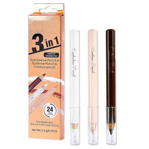 MOTIBACK Augenbrauenstift Set – 3er Pack Wasserfester Brow Pencil in Hellbraun, Dunkelbraun & Leichtes Curry, Langanhaltend & Wischfester Augenbrauenstift für Natürliche Definition (leichtes Curry) von MOTIBACK