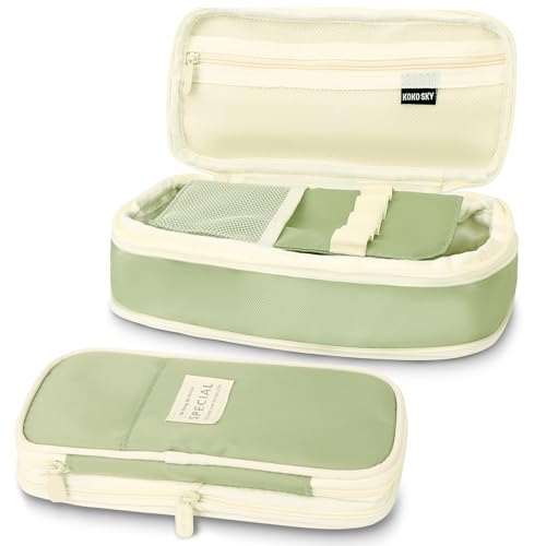 MOTIBACK Erweiterbare Federmäppchen, Stifttasche mit Großer Kapazität, Strapazierfähige Schreibwarenorganisator mit Mehrfachen Fächern, Hübsche Stylische Design für Schule und Büro (Grün) von MOTIBACK