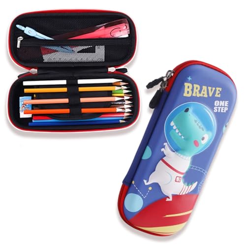 MOTIBACK Federmäppchen, Tragbares Wasserdichtes 3D Doppelschicht Cute Animals Federmäppchen, Großes Fassungsvermögen Stiftebox, Schreibwaren-Stifttasche, Federtasche für Mäppchen Mädchen (Dinosaurier) von MOTIBACK