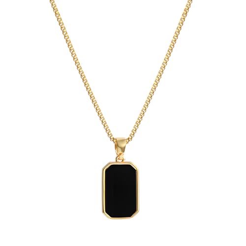 MOTIBACK Titanium Steel Halskette mit Schwarzem Plaque, Haltbar und Stylish, Alltag und Feiern, Für Modetrchtige Damen MOTIBACK Titanium Steel Halskette mit Schwarzem Plaque, Haltbar und Stylish, Alltag und Feiern, Für Modetrchtige Damen von MOTIBACK