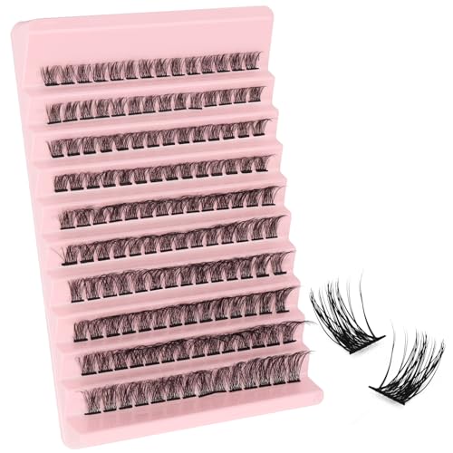 MOTIBACK Wimpern Extensions Set - 140 Pcs DIY Lash Extension Set mit 8-16 mm für Damen | Selbstklebende Künstliche Wimpern | Wiederverwendbare Cluster Lashes von MOTIBACK