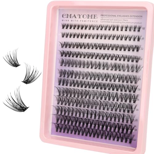 MOTIBACK Wimpern Extensions Set - 240 Pcs DIY Lash Extension Set mit 10-18 mm für Damen | Selbstklebende Künstliche Wimpern inkl. Wimpernkleber, Präzisionspinzette, Applikator & Bürste von MOTIBACK