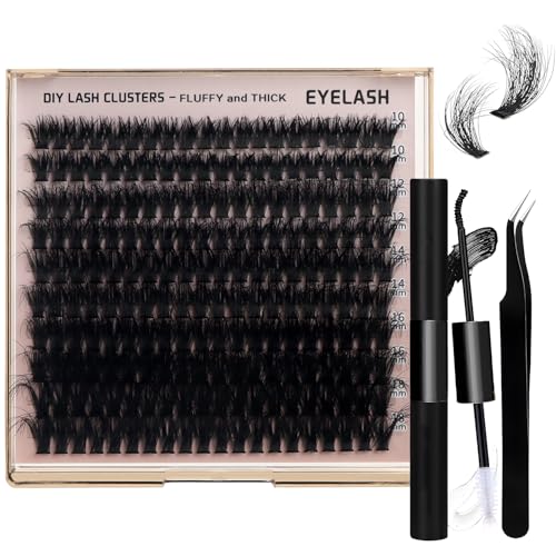 MOTIBACK Wimpern Extensions Set - 380 Pcs DIY Lash Extension Set mit 200D für Damen | Selbstklebende Künstliche Wimpern inkl. Wimpernkleber, Präzisionspinzette, Applikator & Bürste von MOTIBACK