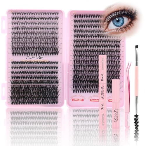 MOTIBACK Wimpern Extensions Set - 560 Pcs DIY Lash Extension Set mit 30D - 50D für Damen | Selbstklebende Künstliche Wimpern inkl. Wimpernkleber, Präzisionspinzette, Applikator & Bürste von MOTIBACK