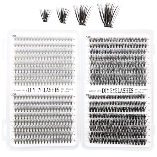 MOTIBACK Wimpern Extensions Set - 640 Pcs DIY Lash Extension Set mit 10D - 40D für Damen | Selbstklebende Künstliche Wimpern inkl. Wimpernkleber, Präzisionspinzette, Applikator & Bürste (Schwarz) von MOTIBACK