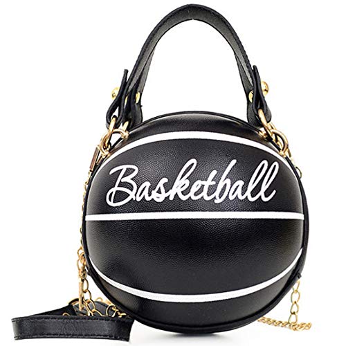 Motiv Life Umhängetasche in Form eines Basketballs, für Damen, kleine Abendtasche, aus PU-Leder, für Mädchen, Mehrfarbig - Schwarz - Größe: Basketball von MOTIVE LIFE