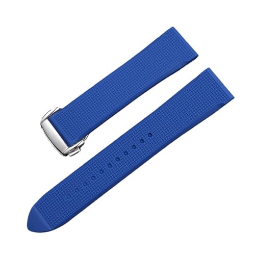 MOTMKUKPAM 16 18 19/20/22/24mm Reifen Muster Silikon Uhr Straps Gummi Quick Release Band Fit for smart Uhr Frauen Männer Universal Armband(Blue silver,19mm) von MOTMKUKPAM