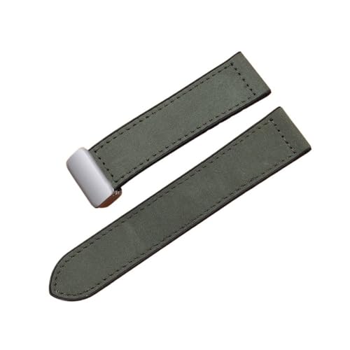 MOTMKUKPAM 22mm 20mm Leder Gummi passend for Samsung Galaxy Watch 3 41mm Armband passend for Active 2/Watch 4 Ersatzarmband(Army green silver,20mm) von MOTMKUKPAM